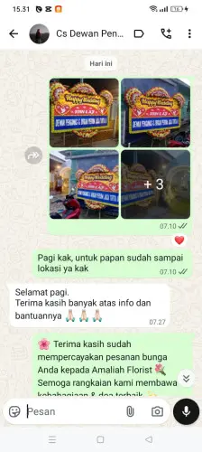 Testimonial Papan Bunga Pernikahan citra indah city